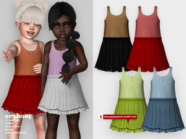 Alpha crybaby little nubie dress toddler - The Sims 4 Custom Content