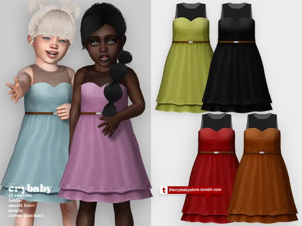 Alpha crybaby morning rain dress toddler - The Sims 4 Custom Content