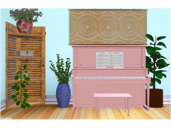 Corner Frame Shelf and Piano - The Sims 3 Custom Content