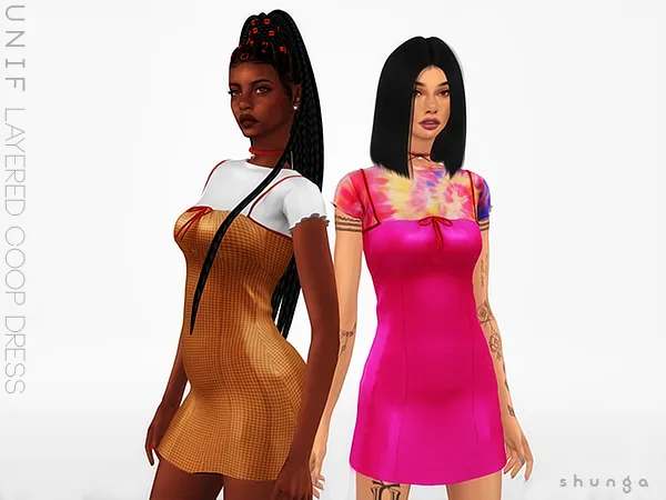Alpha SHUNGA UNIF Coop Dress - The Sims 4 Custom Content