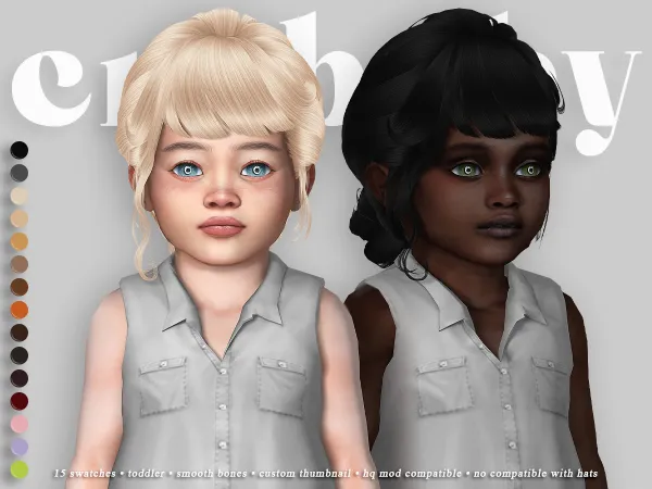 Alpha crybaby senorita hair (newsea) toddler by crybaby - The Sims 4 Custom Content