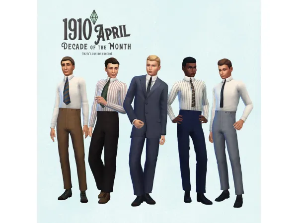 Maxis Match 1910s Men's Set by linzlu - The Sims 4 Custom Content