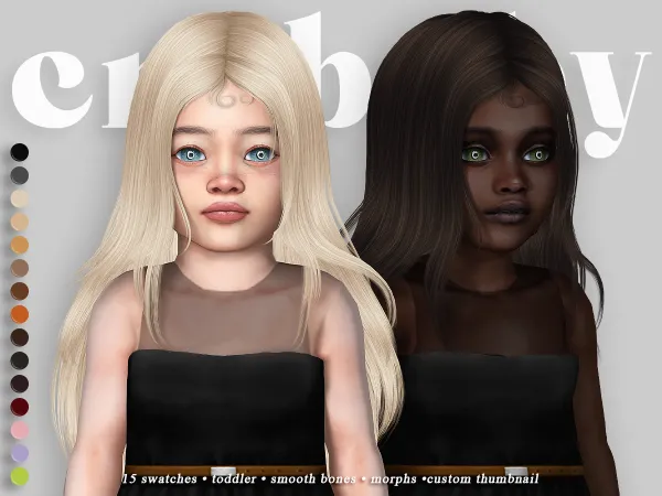 Alpha crybaby never say never hair (newsea) toddler by crybaby - The Sims 4 Custom Content