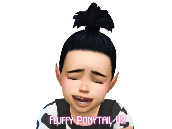 Maxis Match fluffy ponytail v2 for toddlers - The Sims 4 Custom Content
