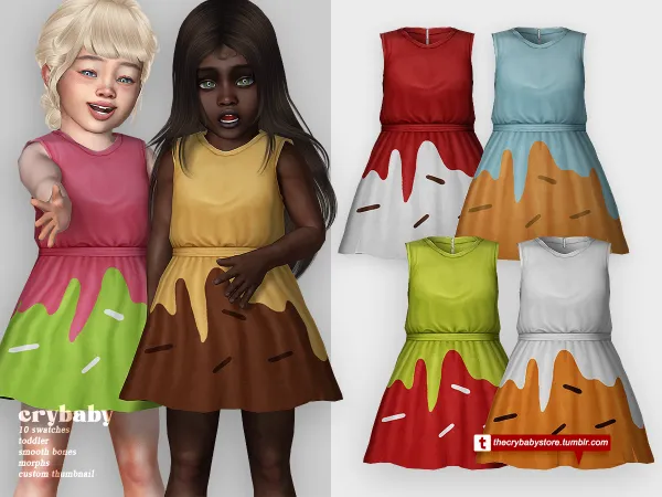 Alpha crybaby icre cream dress toddler - The Sims 4 Custom Content