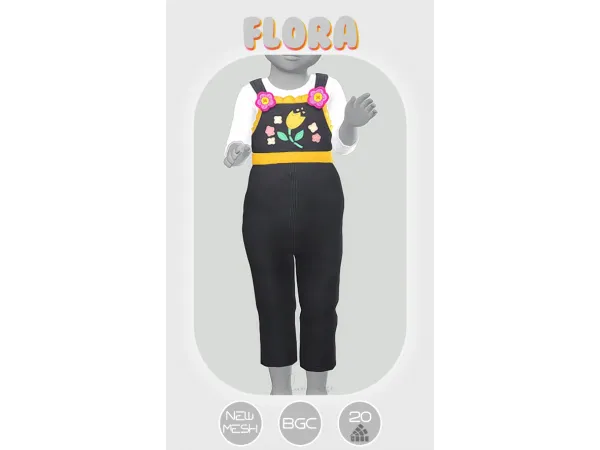 Maxis Match Flora Overalls - The Sims 4 Custom Content