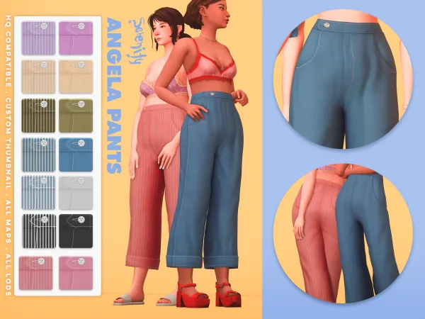 Maxis Match Aster Set Angela Pants - The Sims 4 Custom Content