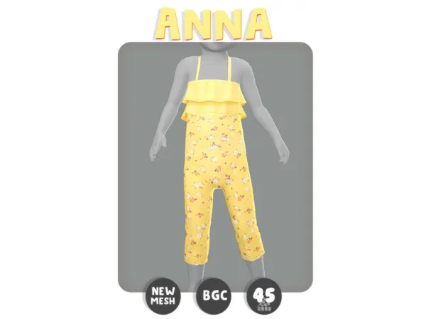 Maxis Match pixelunivairse Anna Overalls - The Sims 4 Custom Content