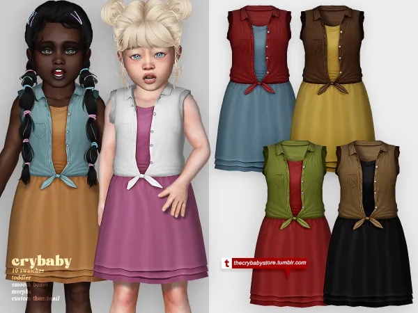 Alpha crybaby love you dress toddler - The Sims 4 Custom Content
