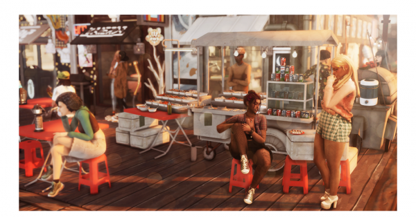 Maxis Match Street Food Vendor by simsfinds - The Sims 4 Custom Content