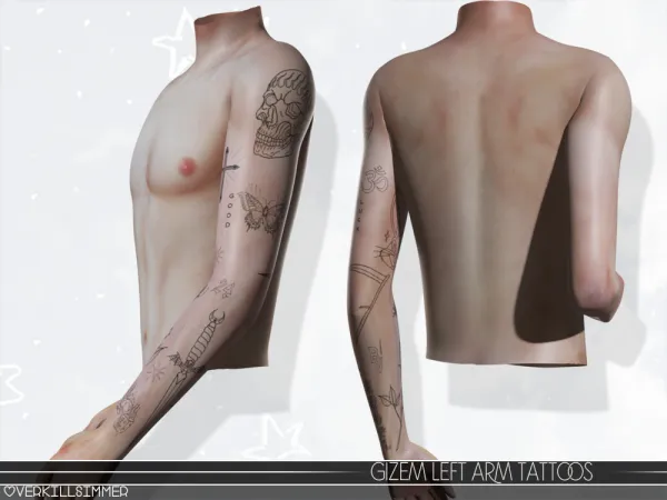 Mix Gizem left arm tattoos - The Sims 4 Custom Content