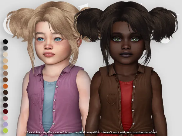 Alpha crybaby skullpanda hair (newsea) toddler by crybaby - The Sims 4 Custom Content