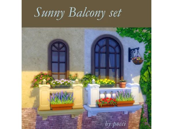 Maxis Match Sunny Balcony set by pocci - The Sims 4 Custom Content
