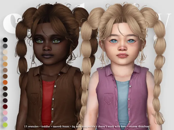 Alpha crybaby midnight circus hair (newsea) toddler by crybaby - The Sims 4 Custom Content