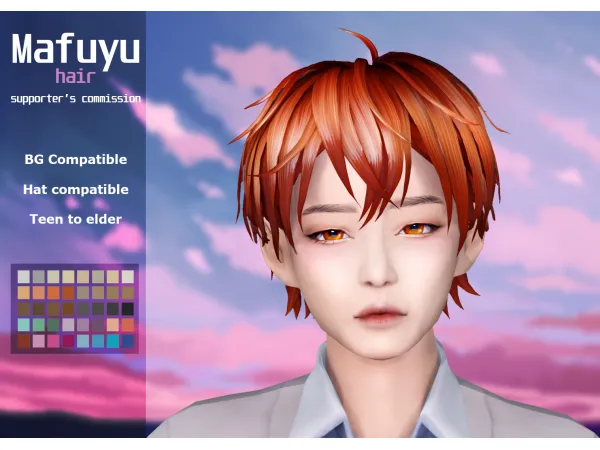 Maxis Match Mafuyu hair - The Sims 4 Custom Content