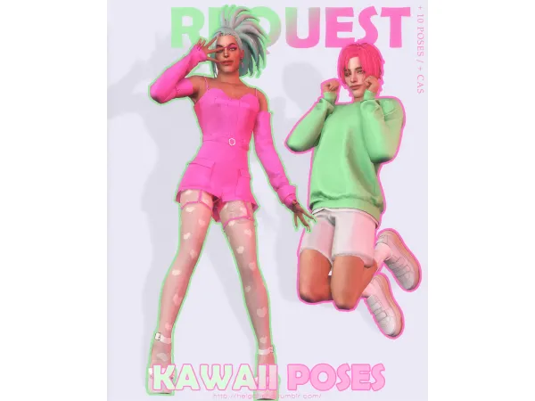 Mix Request_Kawaii poses Pose Pack CAS by helgatisha - The Sims 4 Custom Content