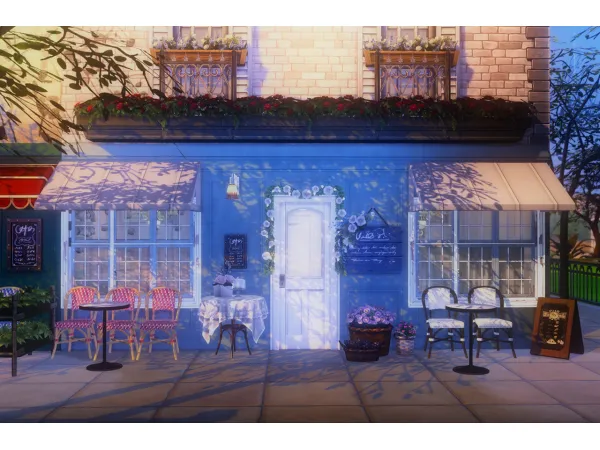 Alpha French cafe bistro inspired mini set for Sims4 by serenebluesims - The Sims 4 Custom Content