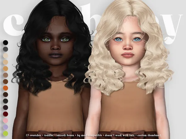 Alpha crybaby mamacita hair (newsea) toddler - The Sims 4 Custom Content