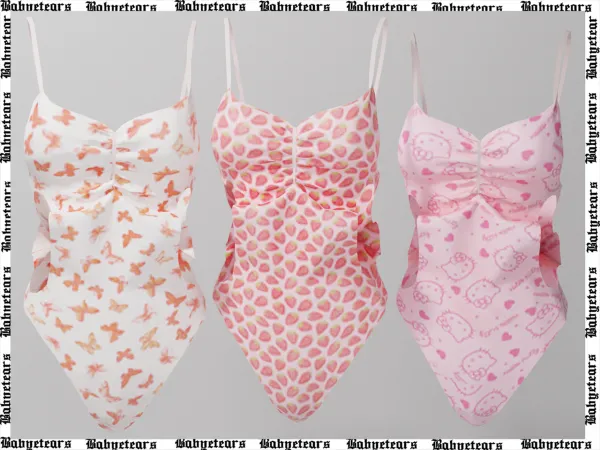 Alpha Swimsuit strawberry - The Sims 4 Custom Content