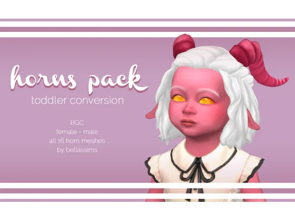 Maxis Match Horns Pack Toddler Conversion by Bellassims - The Sims 4 Custom Content