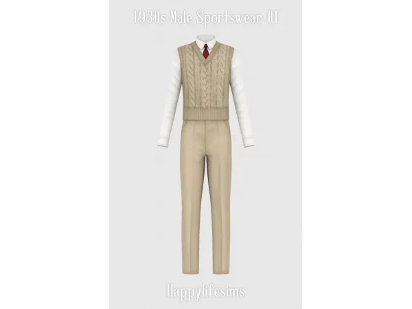 Maxis Match [Lonelyboy] 1930s Male Sportswear Set - The Sims 4 Custom Content