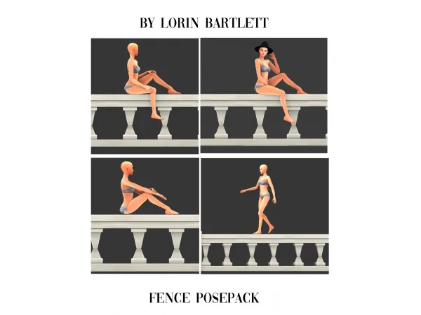 Mix FENCE POSEPACK by Lorin Bartlett - The Sims 4 Custom Content