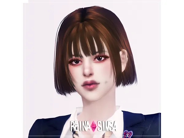 Alpha Vanilla latte hair_Ver2 by Reina Sims4 - The Sims 4 Custom Content