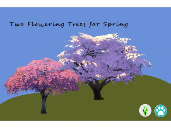 Maxis Match Two Flowering Trees by needleworkreve - The Sims 4 Custom Content