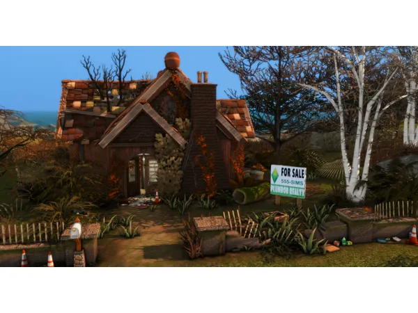 Maxis Match Abandoned Cottage Custom Roofing No - The Sims 4 Custom Content