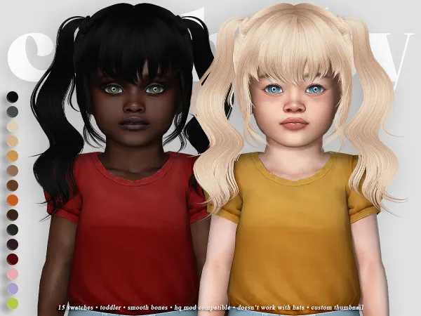 Alpha crybaby fairytale choir hair (newsea) toddler by crybaby - The Sims 4 Custom Content
