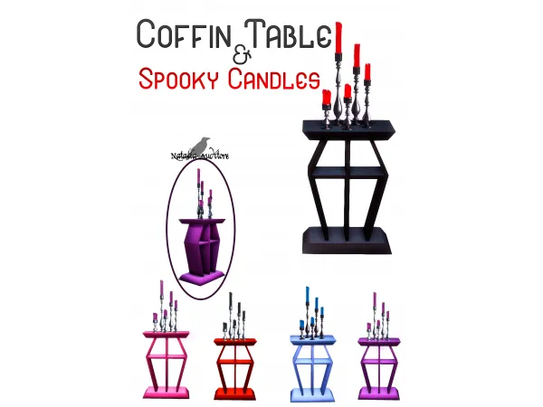 Maxis Match Coffin Table and Spooky Candles Auditore by Natalia - The Sims 4 Custom Content
