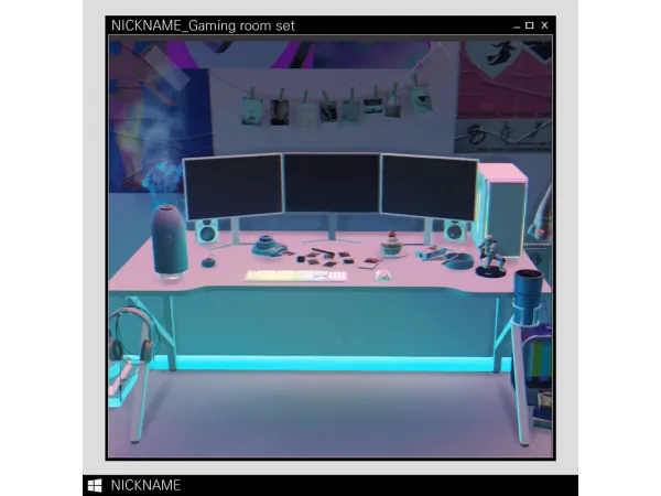 Mix Gaming room set by nickname - The Sims 4 Custom Content