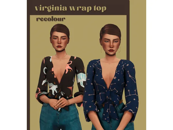 Maxis Match virginia wrap top recolour by spacebee - The Sims 4 Custom Content