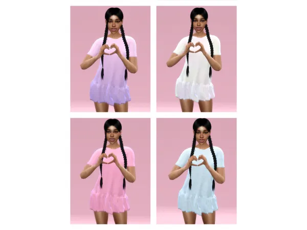 Alpha Oversized Frill Tshirt Dress by simmerkatex - The Sims 4 Custom Content