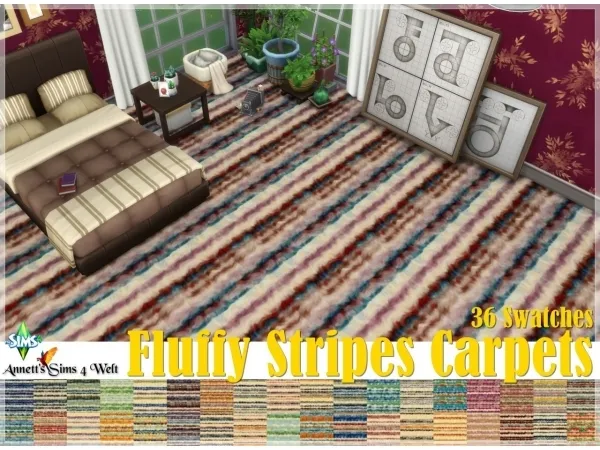 Maxis Match Fluffy Stripes Carpets - The Sims 4 Custom Content