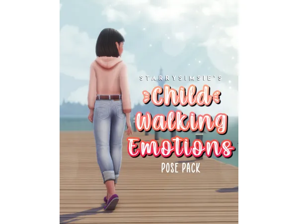 Maxis Match Child Walking Emotions Pose Pack by StarrySimsie - The Sims 4 Custom Content
