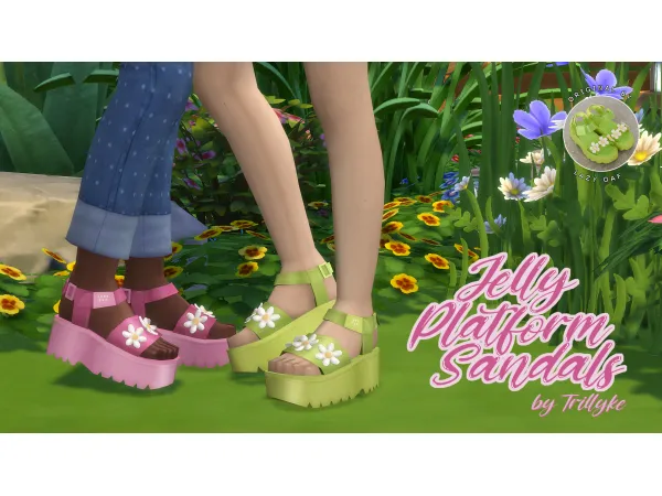 Maxis Match Jelly Platform Sandals by Trillyke - The Sims 4 Custom Content