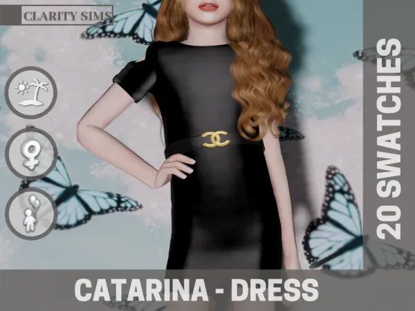 Alpha Catarina Dress Child by Clarity Sims - The Sims 4 Custom Content