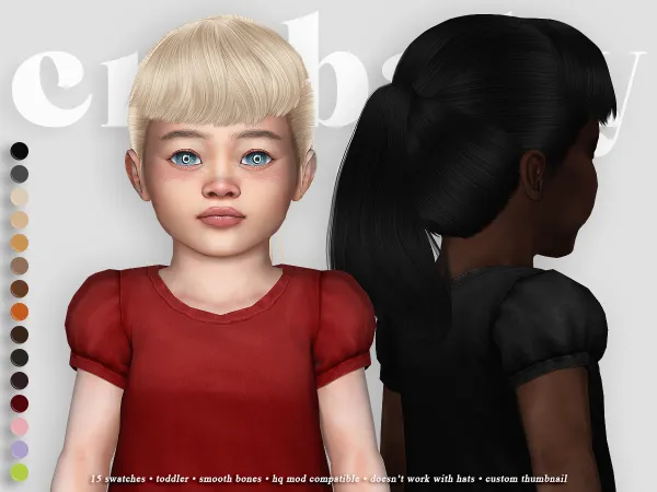 Alpha crybaby amelie hair (newsea) toddler by crybaby - The Sims 4 Custom Content