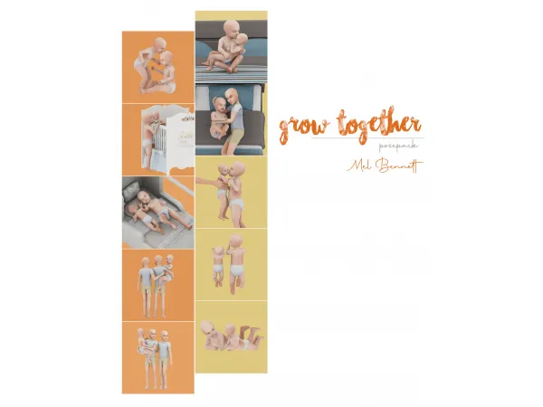 Mix Grow Together Posepack by melbennett - The Sims 4 Custom Content