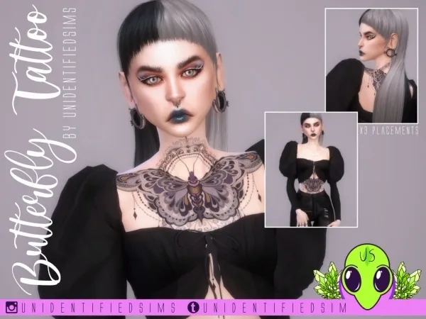 Mix Butterfly Tattoo - The Sims 4 Custom Content