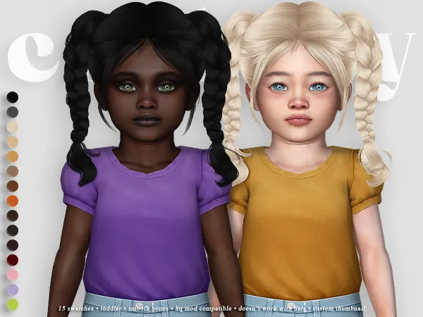 Alpha crybaby miku hair (newsea) toddler - The Sims 4 Custom Content