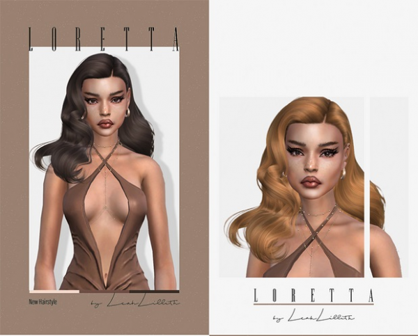 Alpha LORETTA HAIRSTYLE by simsfinds - The Sims 4 Custom Content