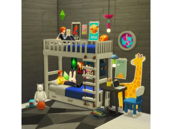 Maxis Match Bunk Bed Update by SIXAM CC - The Sims 4 Custom Content