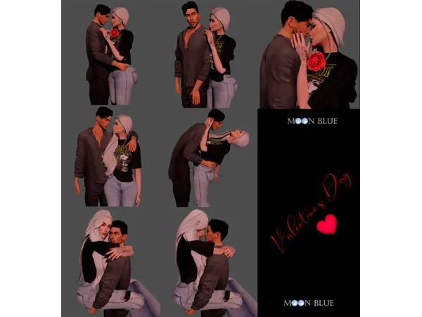 Mix Valentine's Day MOON BLUE - The Sims 4 Custom Content
