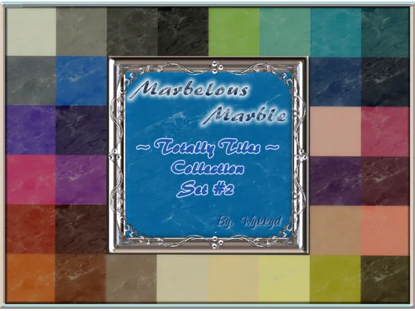 Maxis Match Totally Tiles Collection Set 2 Marbelous Marble by Wykkyd - The Sims 4 Custom Content