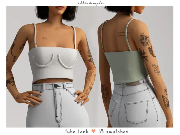 Alpha Elliesimple Tube Tank - The Sims 4 Custom Content