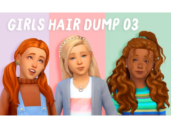 Maxis Match girls hair dump 03 - The Sims 4 Custom Content
