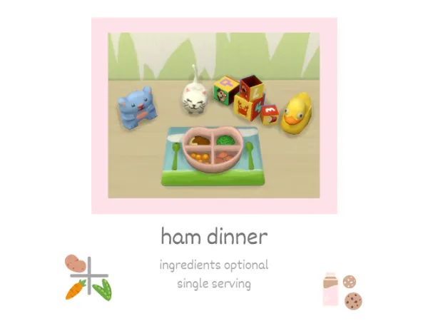 Maxis Match ham dinner toddler food by Littlbowbub - The Sims 4 Custom Content