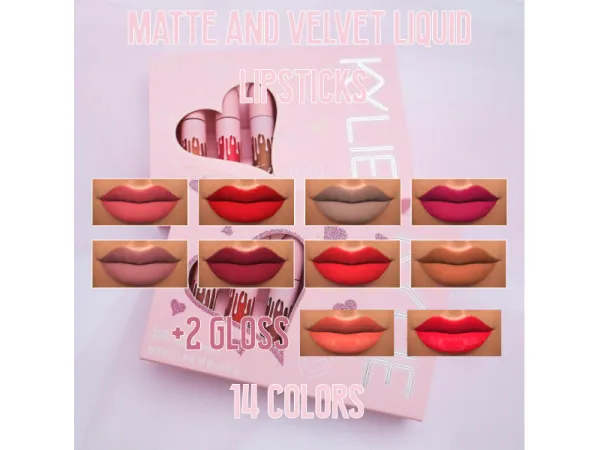 Alpha Kylie Cosmetics Lip kit Birthday collection - The Sims 4 Custom Content